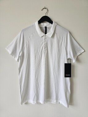 NWT LULULEMON WHWH White Metal Vent Tech Polo Top Shirt Men's XXL OL